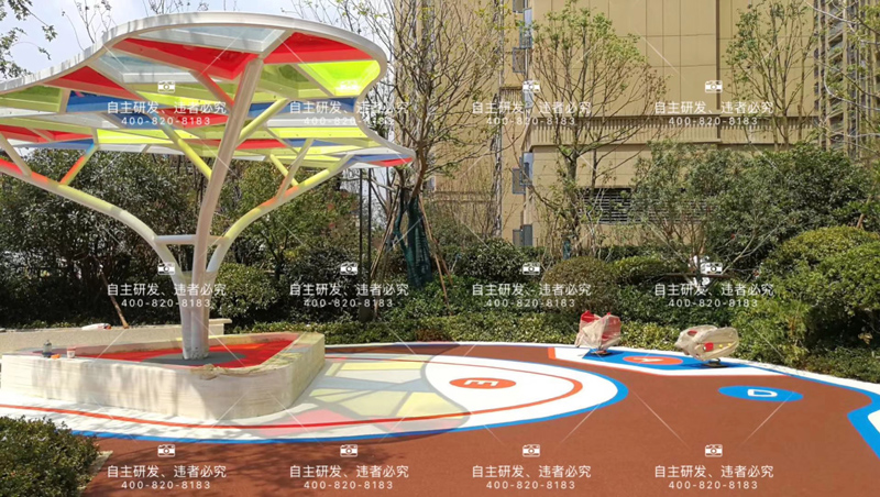 湖北武汉·钰龙·旭辉半岛小区户外非标不锈钢钻洞滑梯乐园定做案例俯视图9.jpg