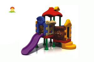 室内外儿童乐园全塑料组合滑梯玩具厂家批发价格直销YQL-D23204蓝精灵组合系列