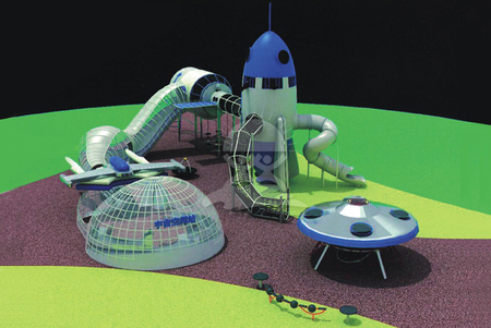 户外儿童无动力游乐设备太空基地主题设施定制厂家价格图片