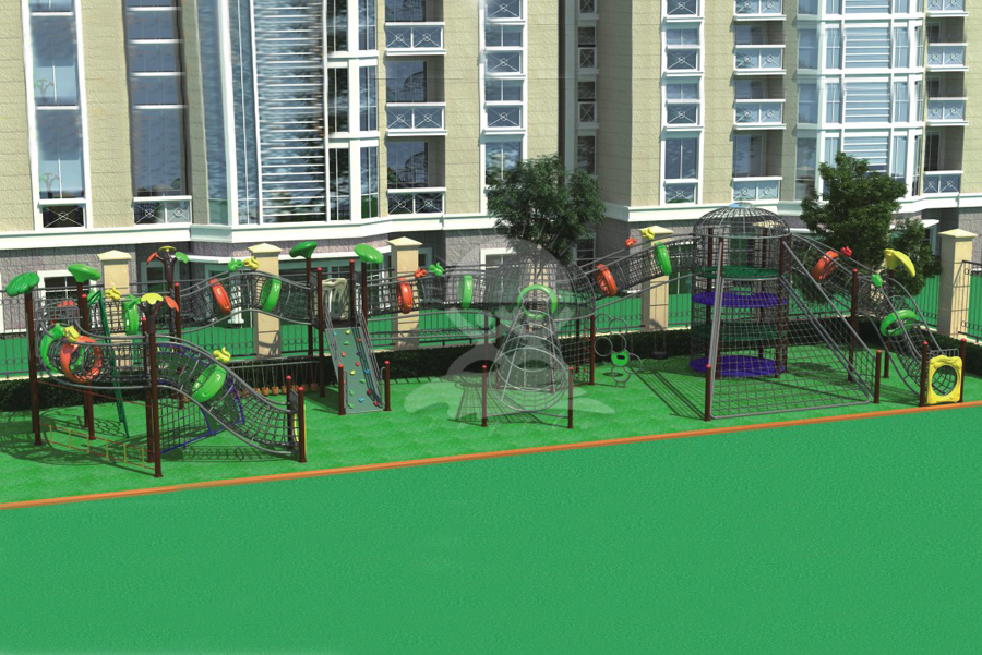 英奇利供应大型户外幼儿园非标体能拓展训练设施攀爬网架墙组合滑梯设备价格图片YQL-12901.jpg