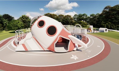 户外无动力游乐设备场地规划定制设计方案效果图YQL-07102篮球场场地规划