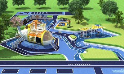 户外无动力游乐设备场地规划定制设计方案效果图YQL-07103