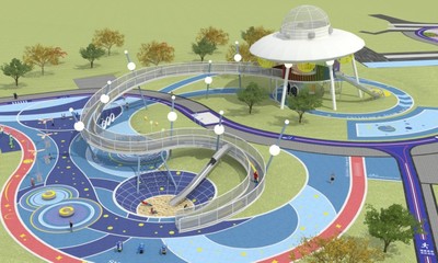 户外无动力游乐设备场地规划定制设计方案效果图YQL-07105漫威主题方案