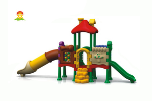 室内外儿童乐园全塑料组合滑梯玩具厂家批发价格直销YQL-D22701蓝精灵组合系列