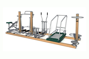 英奇利戶外無動力體育鍛煉運動塑木健身器材路徑定制廠家價格圖片YQL-14003