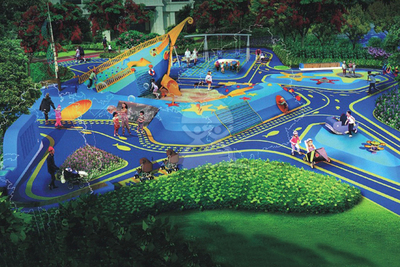 户外无动力游乐设备场地整体规划定制设计方案效果图-YQL-07300-海盗船主题场地规划方案