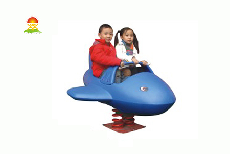 幼儿园户外儿童弹簧摇摇乐车马厂家YQL-D36414弹簧双人鲨鱼摇摇乐