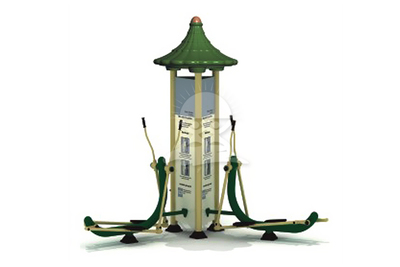 小区公园室外三面豪华健身组合训练器材厂家YQL-D29906-三面豪华椭圆机