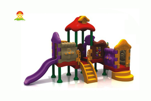 室内外儿童乐园全塑料组合滑梯玩具厂家批发价格直销YQL-D22801蓝精灵组合系列