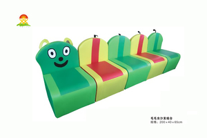 供应幼儿亲子乐园室内外钻洞软体攀爬滑组合儿童早教软包玩具YQL-D41210软体毛毛虫沙发组合