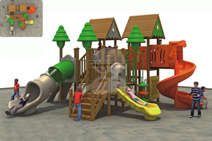 英奇利户外木制滑梯厂家价格定制直销|幼儿园木质儿童滑设备YQL-D10302