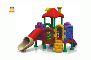 室内外儿童乐园全塑料组合滑梯玩具厂家批发价格直销YQL-D23103蓝精灵组合系列