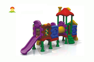 室内外儿童乐园全塑料组合滑梯玩具厂家批发价格直销YQL-D22901蓝精灵组合系列