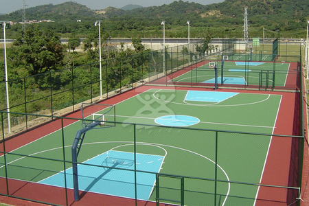 供应硅pu塑胶篮球场地面施工厂家价格YQL-D25503