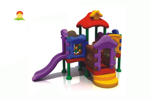 室内外儿童乐园全塑料组合滑梯玩具厂家批发价格直销YQL-D23202蓝精灵组合系列