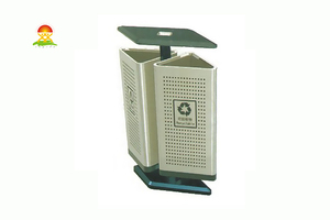英奇利提供戶外沖孔式鍍鋅垃圾桶果皮箱廠家價格直銷YQL-D32503