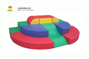 供应幼儿亲子乐园室内外钻洞软体攀爬滑组合儿童早教软包玩具YQL-D40604多功能爬滑组合B型