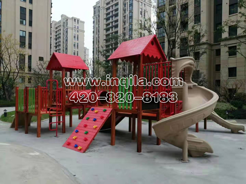 大华碧云天木制滑梯攀爬组合