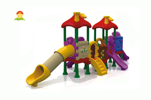 室内外儿童乐园全塑料组合滑梯玩具厂家批发价格直销YQL-D23003蓝精灵组合系列