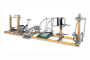 英奇利戶外無動力體育鍛煉運動塑木健身器材路徑定制廠家價格圖片YQL-14002