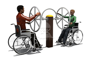 英奇利供應戶外室內殘疾人康復訓練健身器材路徑廠家價格圖片YQL-D30302-大轉輪