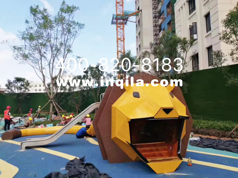 旭辉福建·石狮旭辉城小区户外非标不锈钢狮子滑梯乐园定做案例6.jpg