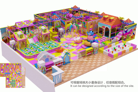 625平米儿童淘气堡乐园定制YQL-D22709糖果主题淘气堡