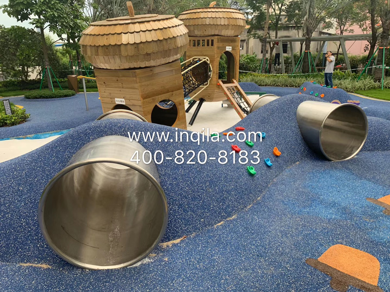 小区户外不锈钢钻洞坚果滑梯乐园案例-碧桂园&金辉佛山大沥·坚果公馆6 小区户外不锈钢钻洞坚果滑梯乐园案例-碧桂园&金辉佛山大沥·坚果公馆6
