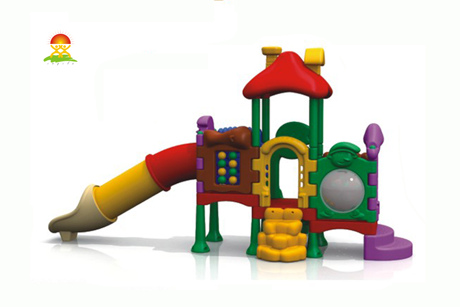 儿童乐园工程塑料小滑梯塑料玩具厂家定制直销蓝精灵组合系列yql-d22