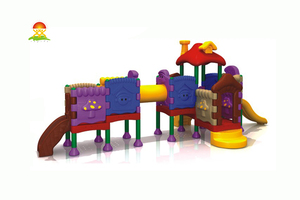 室内外儿童乐园全塑料组合滑梯玩具厂家批发价格直销YQL-D22803蓝精灵组合系列
