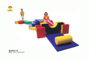 供应幼儿亲子乐园室内外钻洞软体攀爬滑组合儿童早教软包玩具YQL-D40809接龙游戏C型