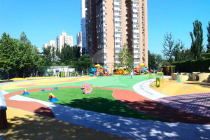 供应彩色epdm橡胶地面塑胶跑道安全地垫施工价格YQL-D25111