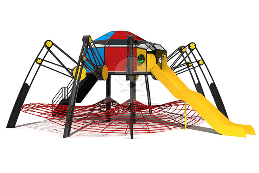 英奇利非标定制定做户外儿童游乐设备不锈钢滑梯厂家价格图片YQL-08532蜘蛛滑梯组合.jpg