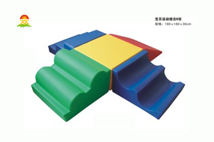 供应幼儿亲子乐园室内外钻洞软体攀爬滑组合儿童早教软包玩具YQL-D40609宝贝运动组合B型