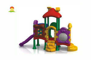室内外儿童乐园全塑料组合滑梯玩具厂家批发价格直销YQL-D23102蓝精灵组合系列