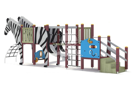 户外儿童无动力游乐设备斑马攀爬滑梯组合设施定制厂家价格图片YQL-08521