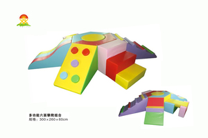 供应幼儿亲子乐园室内外钻洞软体攀爬滑组合儿童早教软包玩具YQL-D40501多功能六面攀爬组合