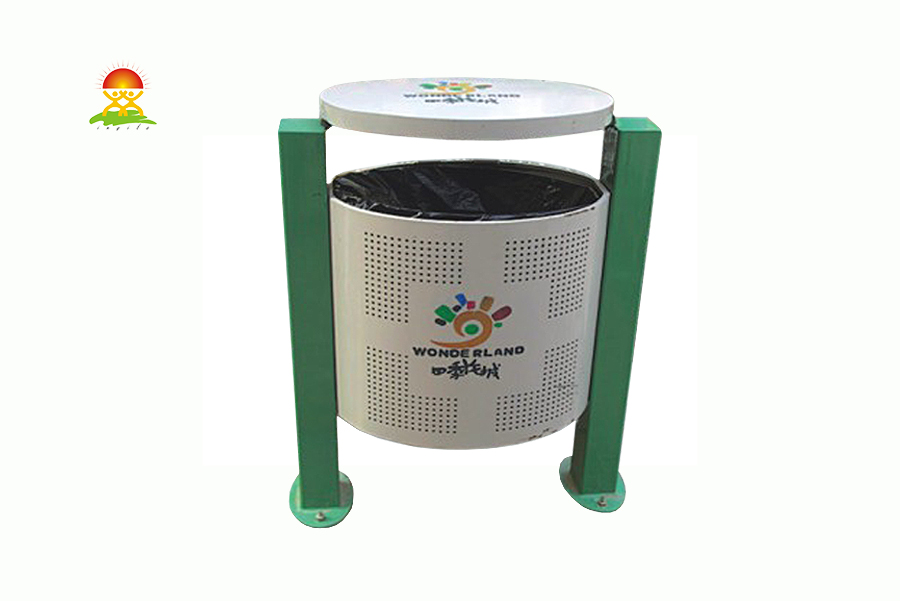 英奇利戶外分類廣告垃圾箱沖孔式鍍鋅板垃圾桶生產廠家YQL-D32403.jpg
