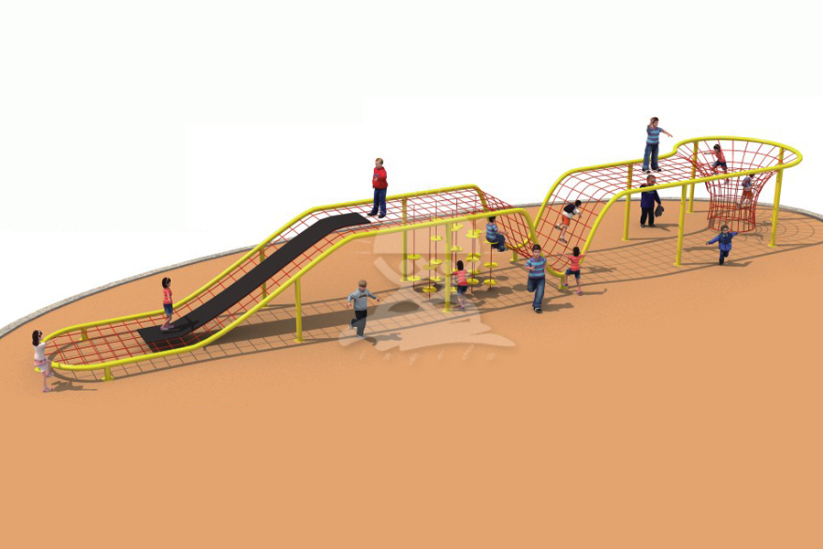 英奇利供应大型户外幼儿园非标体能拓展训练设施攀爬网架墙组合滑梯设备价格图片YQL-13303.jpg