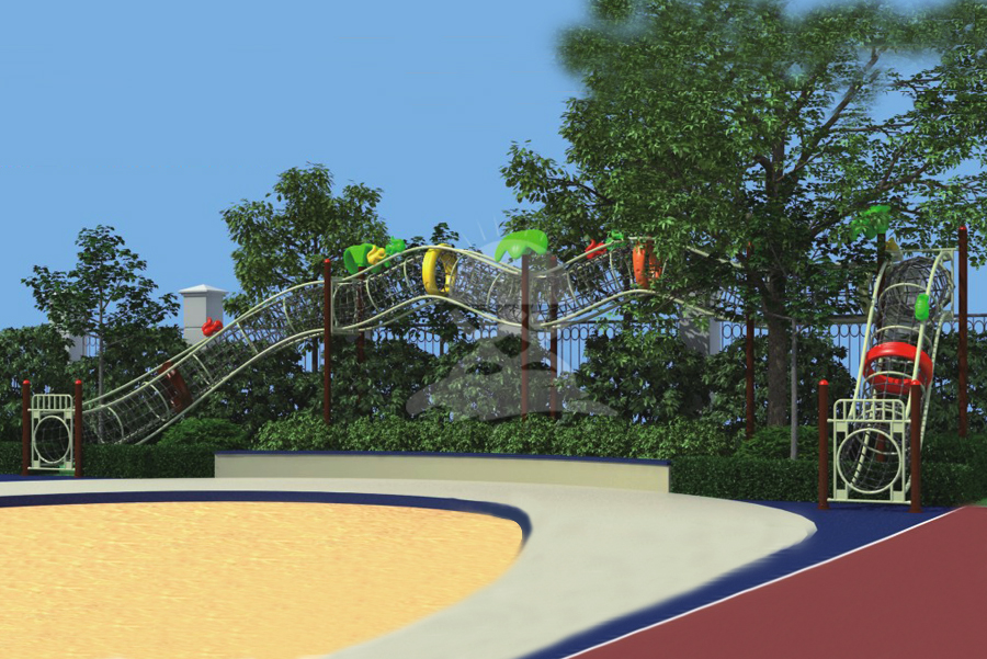 英奇利供应大型户外幼儿园非标体能拓展训练设施攀爬网架墙组合滑梯设备价格图片YQL-12501.jpg