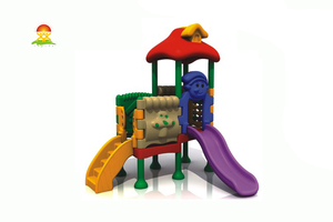 室内外儿童乐园全塑料组合滑梯玩具厂家批发价格直销YQL-D23203蓝精灵组合系列