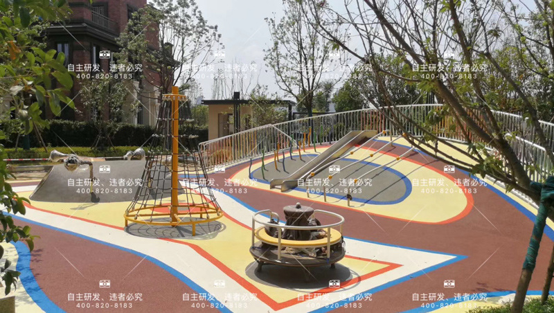 湖北武汉·钰龙·旭辉半岛小区户外非标不锈钢钻洞滑梯乐园定做案例俯视图3.jpg