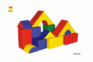 供应幼儿亲子乐园室内外钻洞软体攀爬滑组合儿童早教软包玩具YQL-D41609软体积木M型
