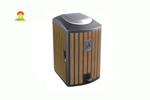 提供室内外钢木垃圾桶箱生产厂家价格直销YQL-D31901