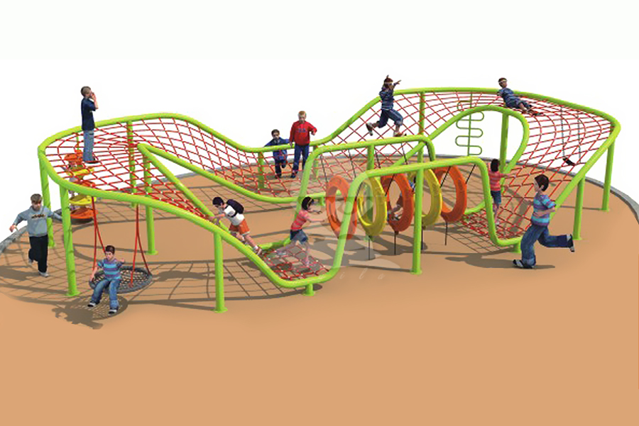 英奇利供应大型户外幼儿园非标体能拓展训练设施攀爬网架墙组合滑梯设备价格图片YQL-13301.jpg