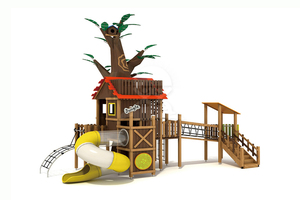 户外儿童无动力游乐设备儿童树屋滑梯组合定制厂家价格图片YQL-08526
